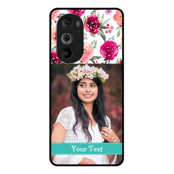 Motorola Edge 30 Pro Custom Glass Phone Case - Water Colors Floral Design Motorola Edge 30 Pro Custom Glass Phone Case - Water Colors Floral Design