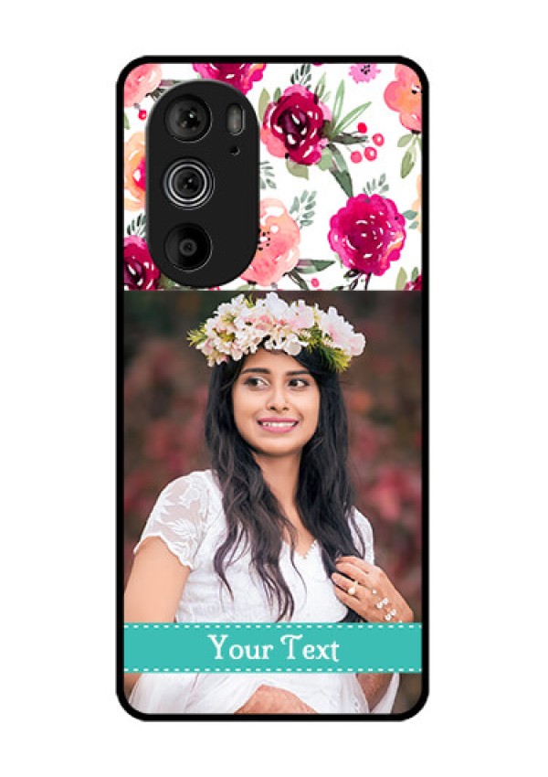 Motorola Edge 30 Pro Custom Glass Phone Case - Water Colors Floral Design