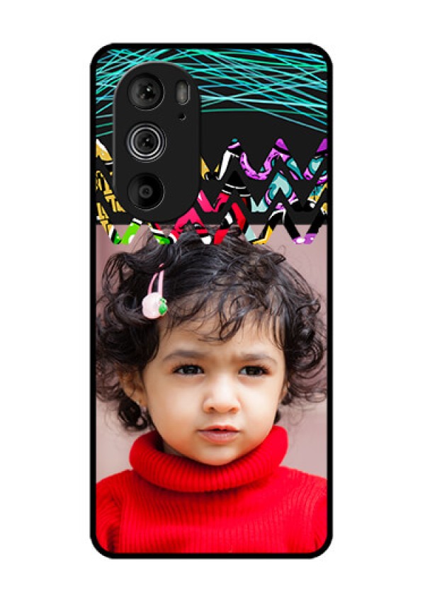 Motorola Edge 30 Pro Custom Glass Phone Case - Neon Abstract Design