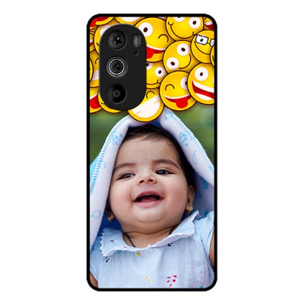 Motorola Edge 30 Pro Custom Glass Phone Case - With Smiley Emoji Design Motorola Edge 30 Pro Custom Glass Phone Case - With Smiley Emoji Design