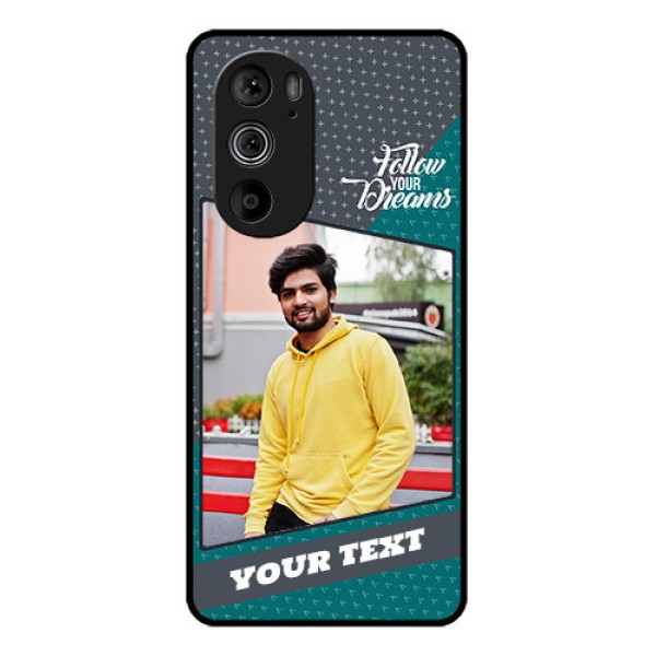 Motorola Edge 30 Pro Custom Glass Phone Case - Background Pattern Design With Quote