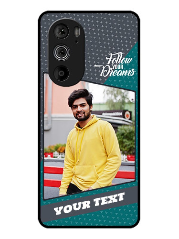 Custom Motorola Edge 30 Pro Custom Glass Phone Case - Background Pattern Design With Quote
