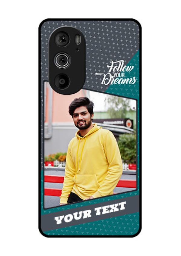 Motorola Edge 30 Pro Custom Glass Phone Case - Background Pattern Design With Quote