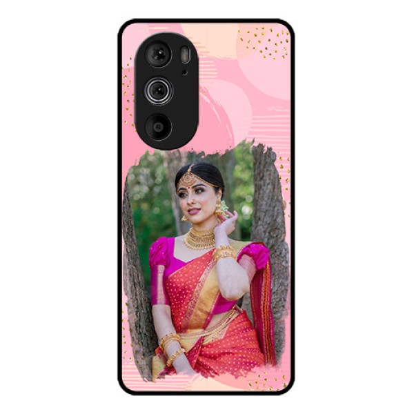 Motorola Edge 30 Pro Custom Glass Phone Case - Gold Glitter Splash Design Motorola Edge 30 Pro Custom Glass Phone Case - Gold Glitter Splash Design
