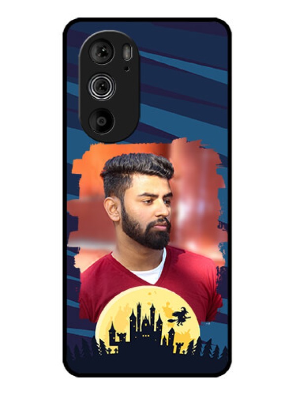 Custom Motorola Edge 30 Pro Custom Glass Phone Case - Halloween Witch Design