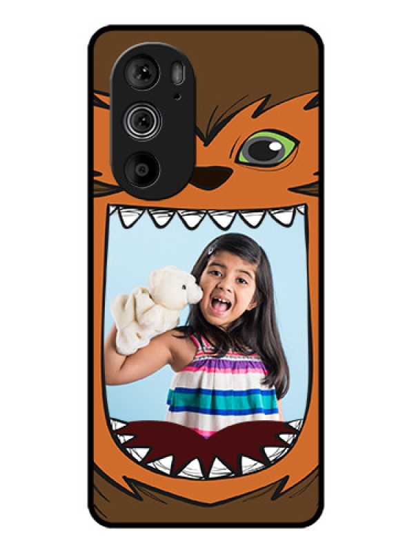 Custom Motorola Edge 30 Pro Custom Glass Phone Case - Owl Monster Back Case Design