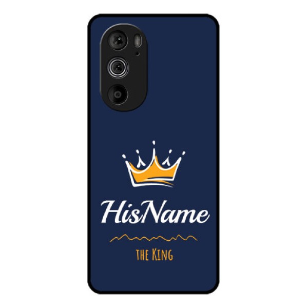 Motorola Edge 30 Pro Custom Glass Phone Case - King With Name Design Motorola Edge 30 Pro Custom Glass Phone Case - King With Name Design