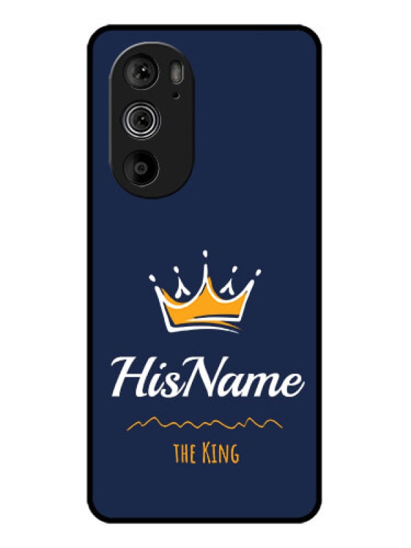Custom Motorola Edge 30 Pro Custom Glass Phone Case - King With Name Design