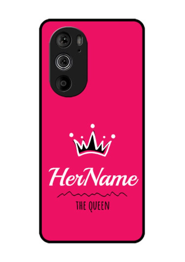 Motorola Edge 30 Pro Custom Glass Phone Case - Queen With Name Design