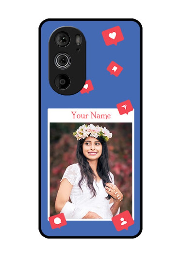 Motorola Edge 30 Pro Custom Glass Phone Case - Like Share And Comment Design