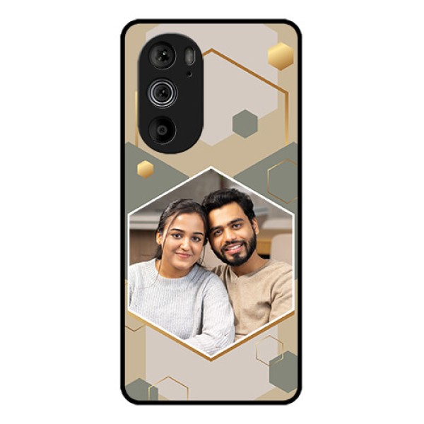 Motorola Edge 30 Pro Custom Glass Phone Case - Stylish Hexagon Pattern Design Motorola Edge 30 Pro Custom Glass Phone Case - Stylish Hexagon Pattern Design