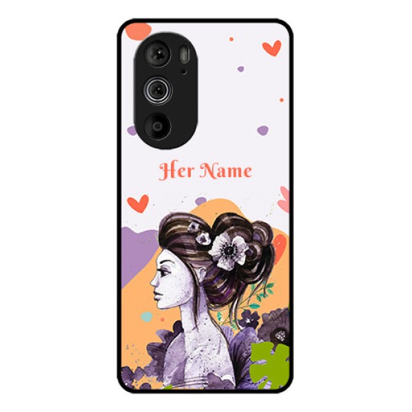Motorola Edge 30 Pro Custom Glass Phone Case - Woman And Nature Design