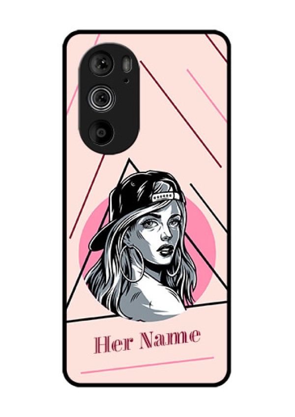 Motorola Edge 30 Pro Custom Glass Phone Case - Rockstar Girl Design