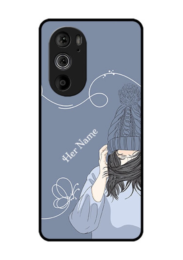 Motorola Edge 30 Pro Custom Glass Phone Case - Girl In Winter Outfit Design