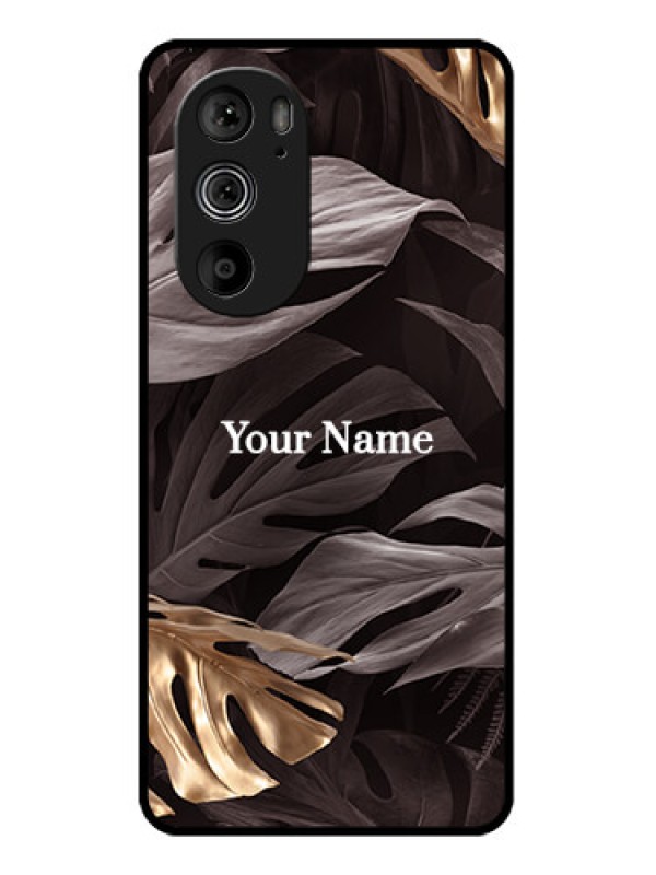 Custom Motorola Edge 30 Pro Custom Glass Phone Case - Wild Leaves Digital Paint Design