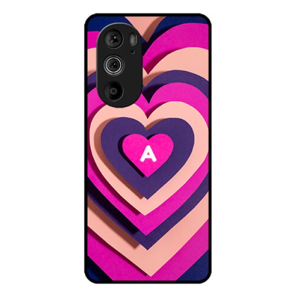 Motorola Edge 30 Pro Custom Glass Phone Case - Cute Heart Pattern Design