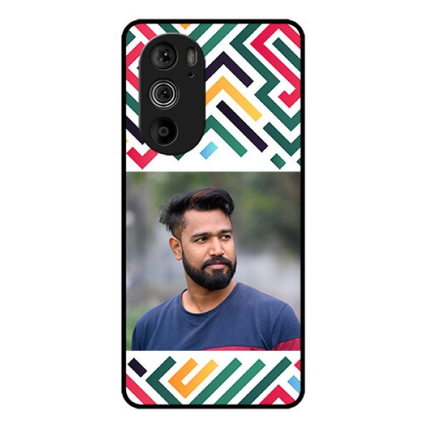 Motorola Edge 30 Pro Custom Glass Phone Case - Colorful Maze Pattern Design Motorola Edge 30 Pro Custom Glass Phone Case - Colorful Maze Pattern Design