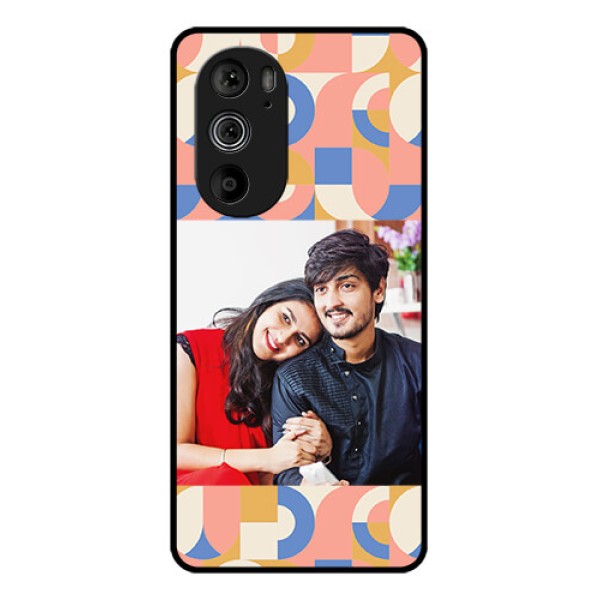 Motorola Edge 30 Pro Custom Glass Phone Case - Semi - Circle Maze Pattern Design