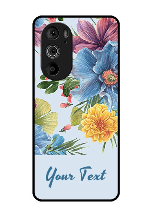 Motorola Edge 30 Pro Custom Glass Phone Case - Stunning Watercolored Flowers Painting Design
