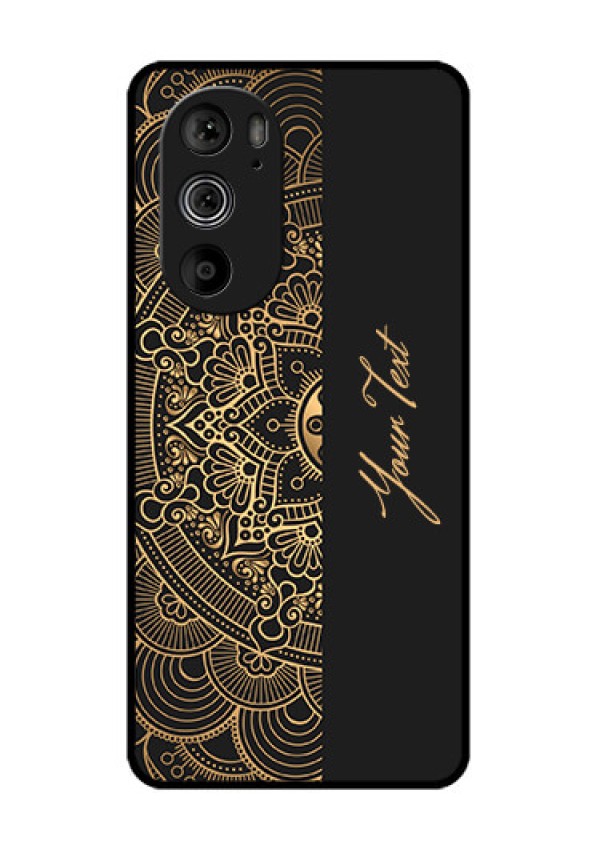 Motorola Edge 30 Pro Custom Glass Phone Case - Mandala Art With Custom Text Design