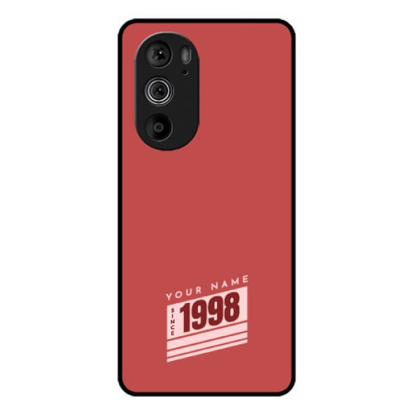 Motorola Edge 30 Pro Custom Glass Phone Case - Red Custom Year Of Birth Design