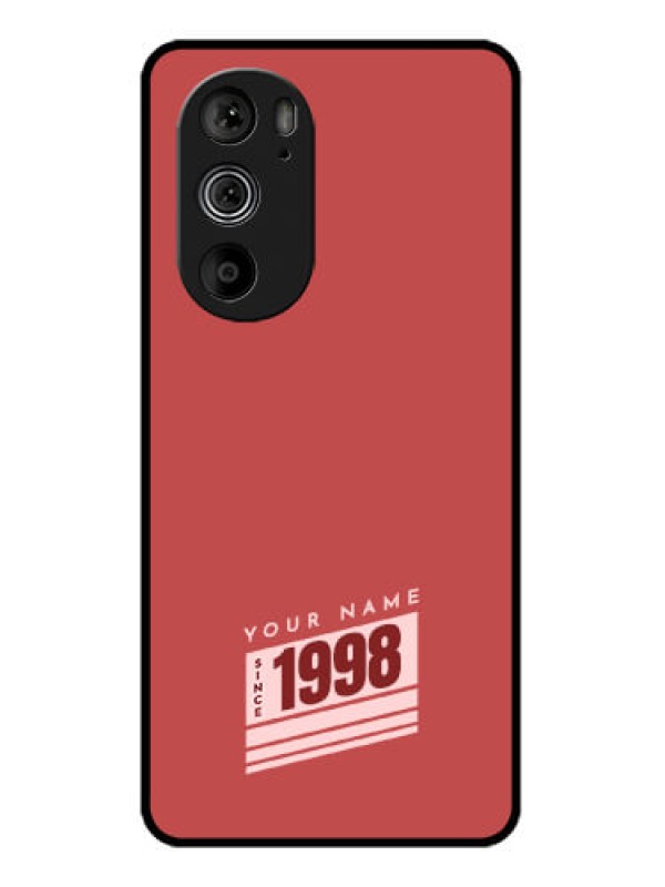 Custom Motorola Edge 30 Pro Custom Glass Phone Case - Red Custom Year Of Birth Design