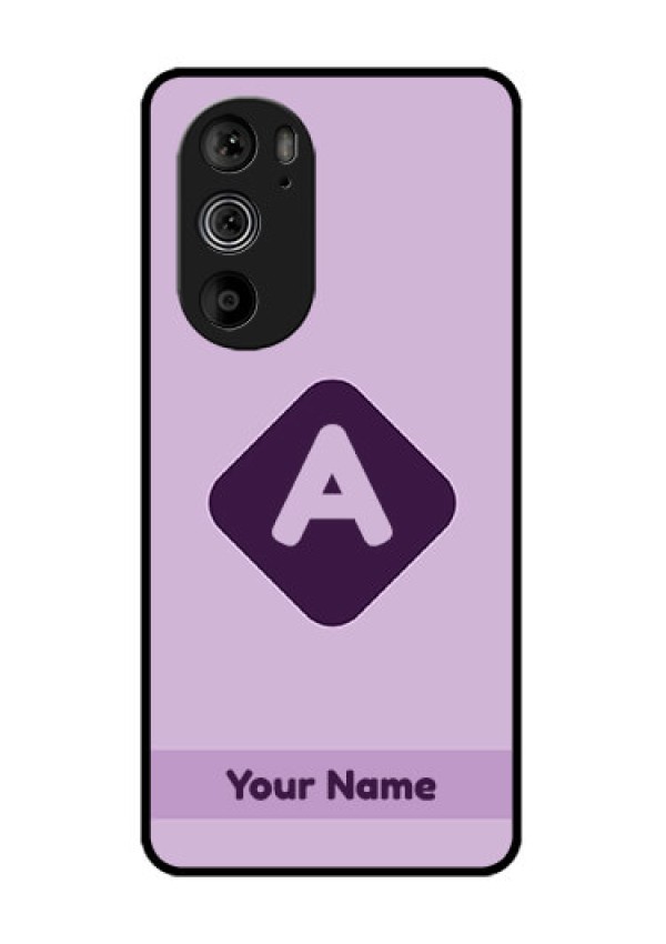 Motorola Edge 30 Pro Custom Glass Phone Case - Custom Letter In Curved Badge Design