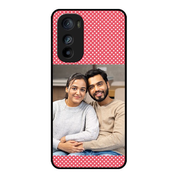 Motorola Edge 30 Custom Glass Phone Case - White Dotted Design