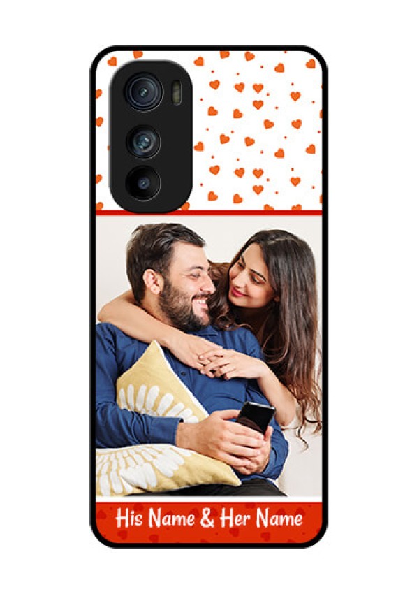 Motorola Edge 30 Custom Glass Phone Case - Orange Love Symbol Design