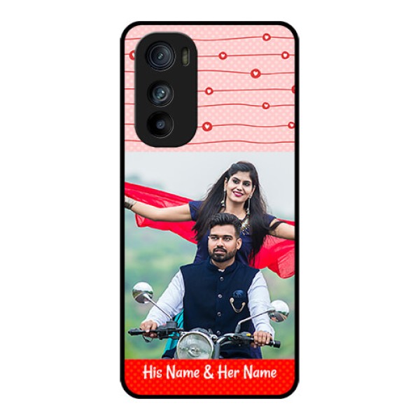 Motorola Edge 30 Custom Glass Phone Case - Red Pattern Case Design