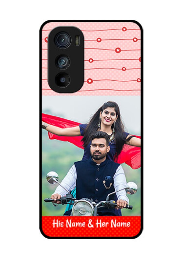 Motorola Edge 30 Custom Glass Phone Case - Red Pattern Case Design