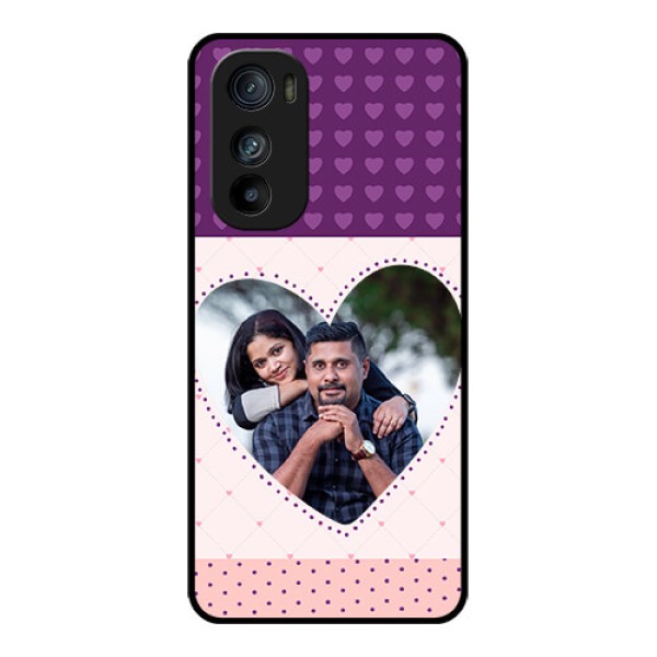 Motorola Edge 30 Custom Glass Phone Case - Violet Love Dots Design
