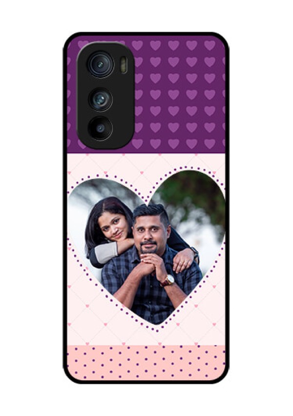 Motorola Edge 30 Custom Glass Phone Case - Violet Love Dots Design