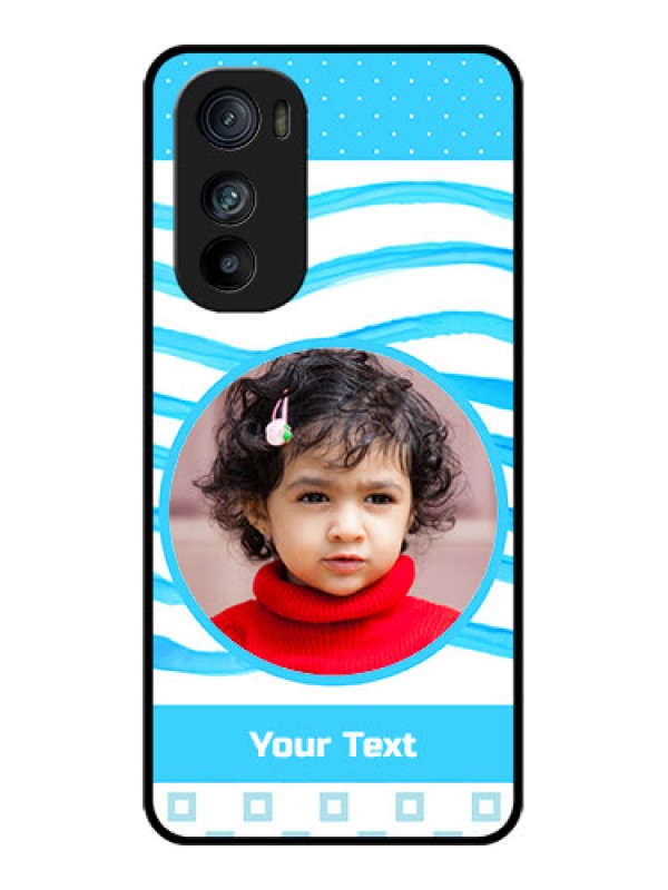 Custom Motorola Edge 30 Custom Glass Phone Case - Simple Blue Case Design