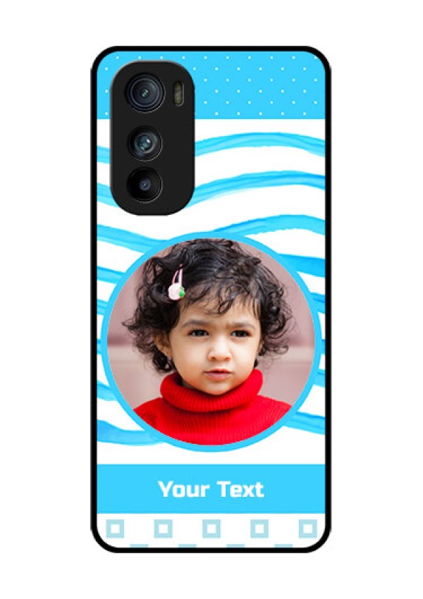 Motorola Edge 30 Custom Glass Phone Case - Simple Blue Case Design