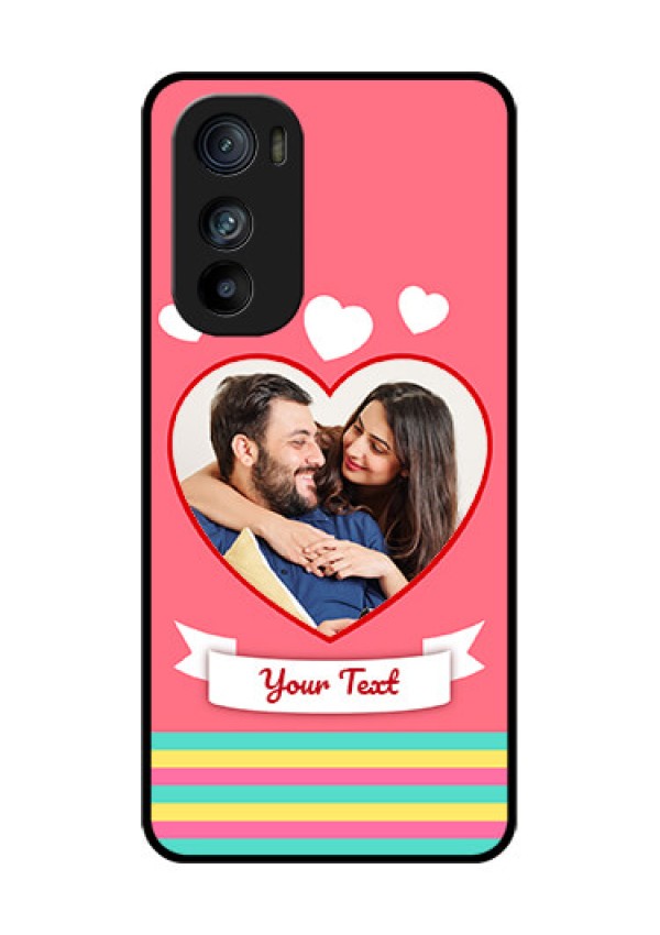 Motorola Edge 30 Custom Glass Phone Case - Love Shapes Doodle Design