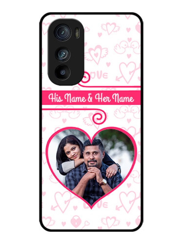 Custom Motorola Edge 30 Custom Glass Phone Case - Heart Shape Love Design