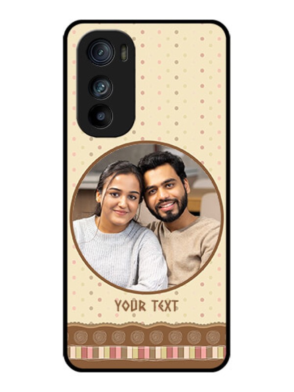 Custom Motorola Edge 30 Custom Glass Phone Case - Brown Dotted Mobile Case Design