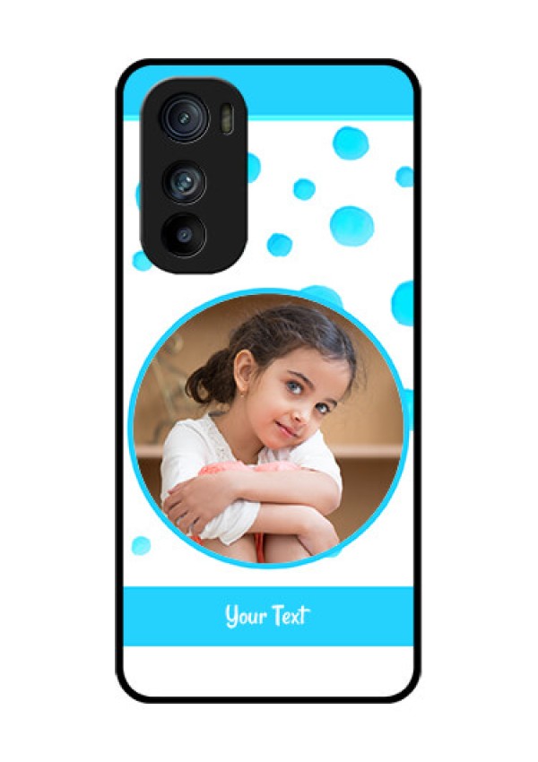 Motorola Edge 30 Custom Glass Phone Case - Blue Bubbles Pattern Design