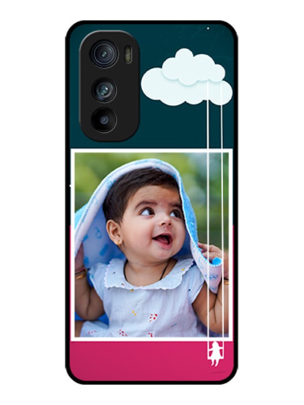 Custom Motorola Edge 30 Custom Glass Phone Case - Cute Girl With Cloud Design