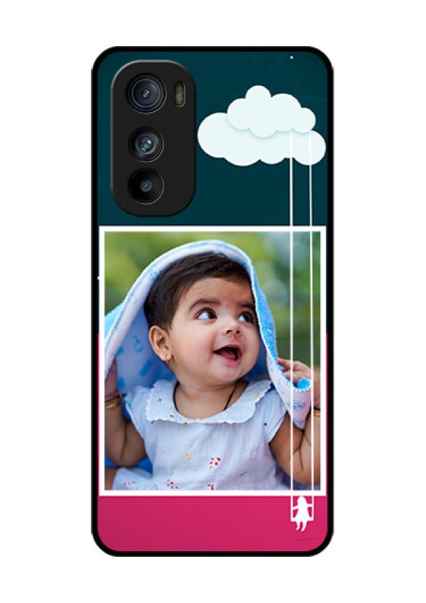 Motorola Edge 30 Custom Glass Phone Case - Cute Girl With Cloud Design