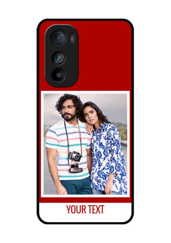 Motorola Edge 30 Custom Glass Phone Case - Red Color Design