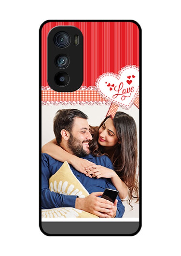 Motorola Edge 30 Custom Glass Phone Case - Red Love Pattern Design