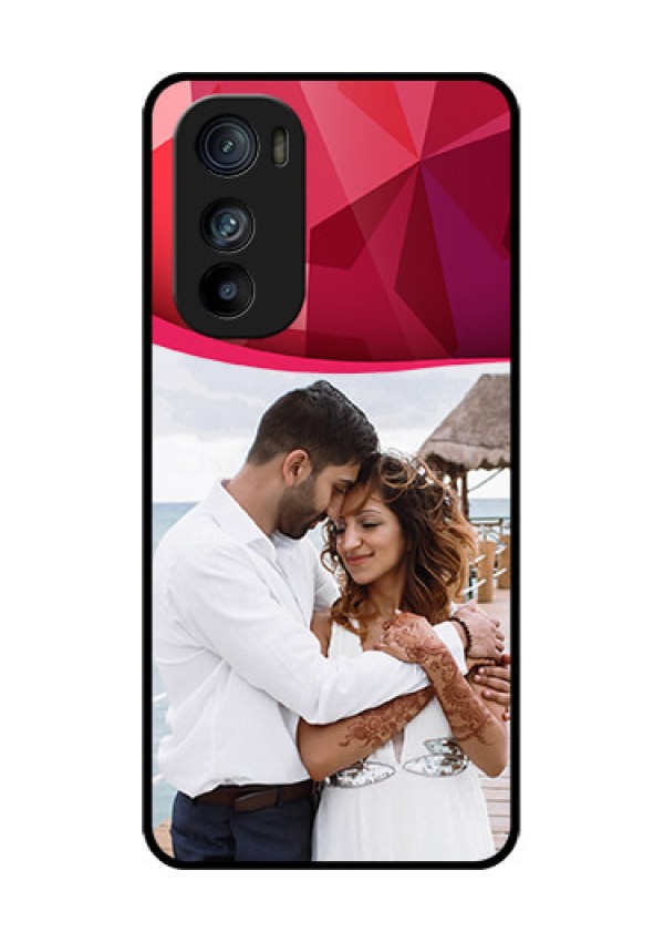 Motorola Edge 30 Custom Glass Phone Case - Red Abstract Design