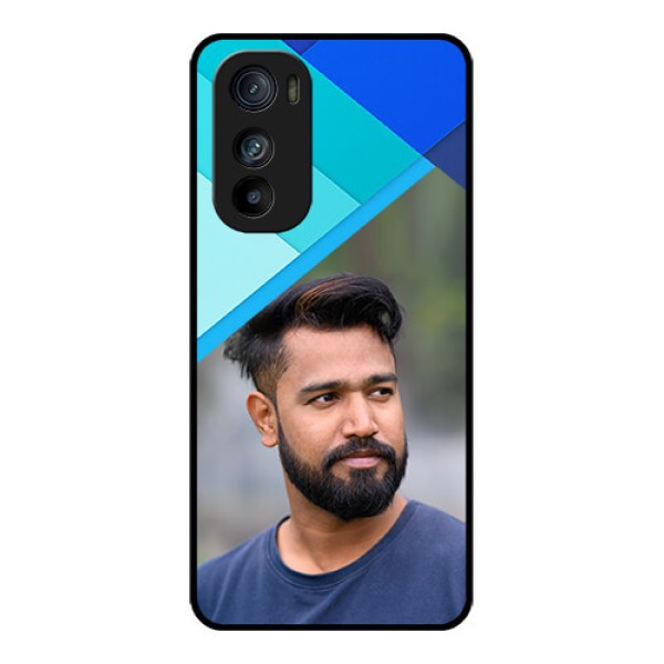 Motorola Edge 30 Custom Glass Phone Case - Blue Pattern Design