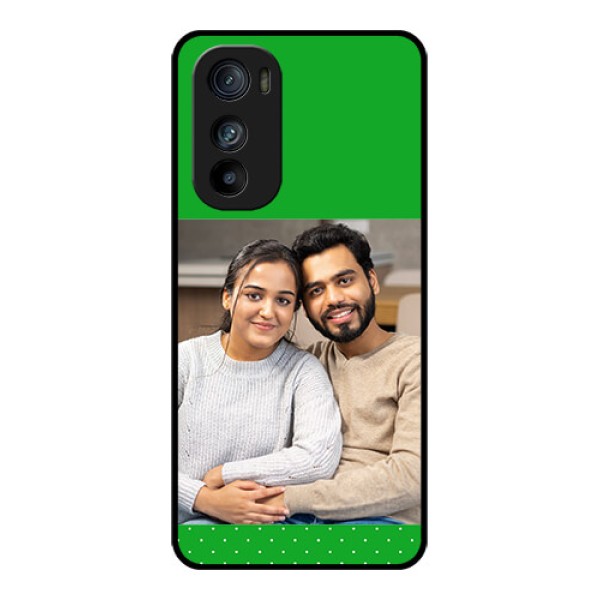 Motorola Edge 30 Custom Glass Phone Case - Green Pattern Design