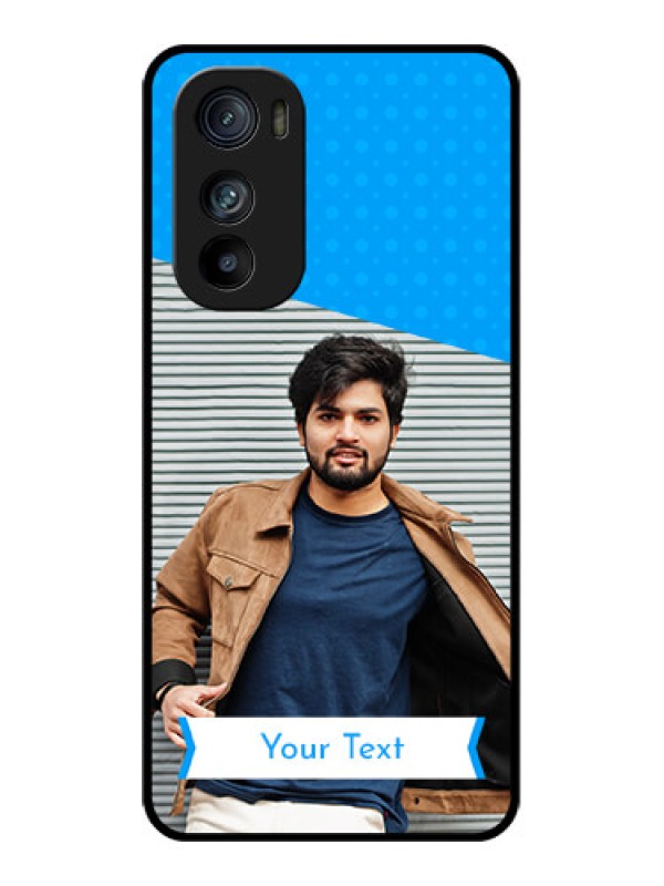 Custom Motorola Edge 30 Custom Glass Phone Case - Simple Blue Color Design