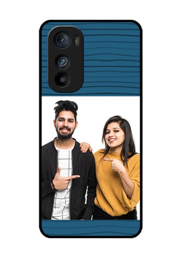Motorola Edge 30 Custom Glass Phone Case - Blue Pattern Cover Design