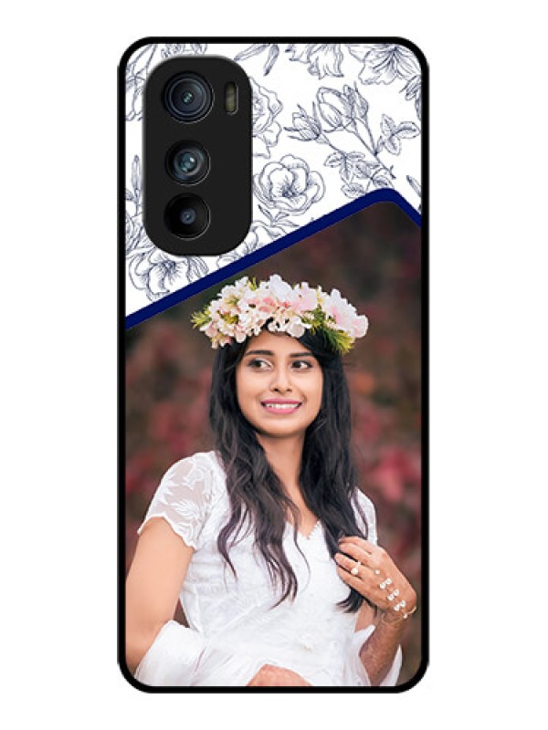 Custom Motorola Edge 30 Custom Glass Phone Case - Classy Floral Design