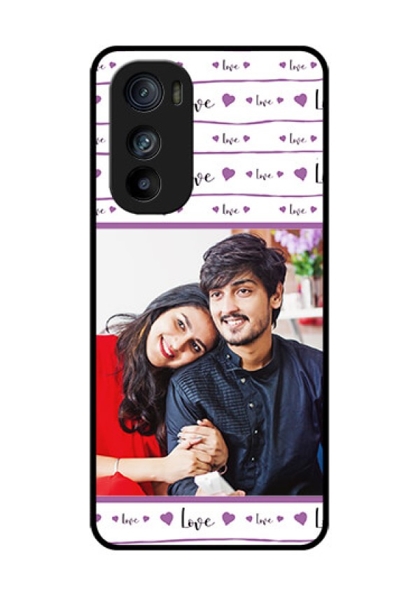 Motorola Edge 30 Custom Glass Phone Case - Couples Heart Design